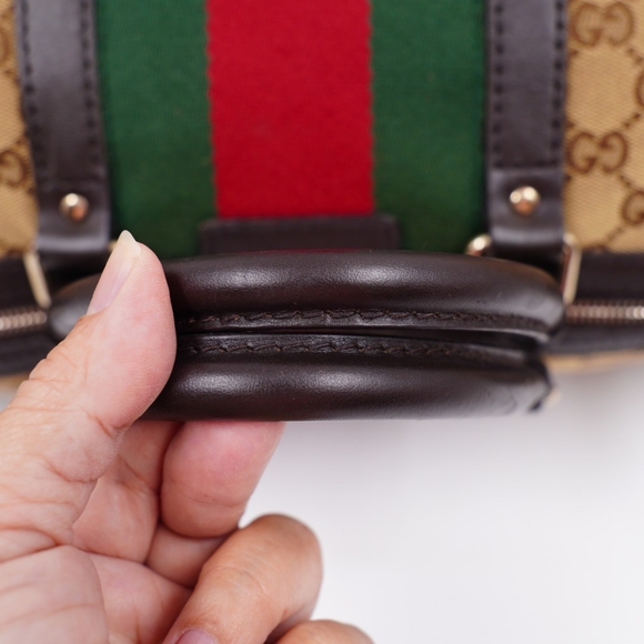 BA04❤️ Gucci GG Monogram Web Boston Bag - Picture 9 of 15